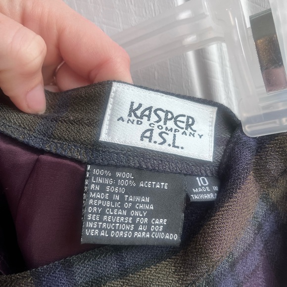 vtg 80s 100% wool green & blue long plaid tartan skirt • high waist •10•waist 31 - Picture 5 of 10